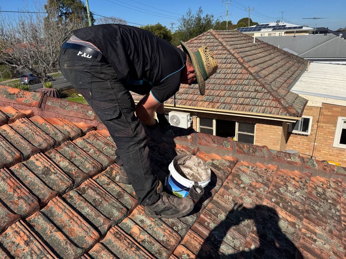 Tile ridge repointing work – Skyways Roofing