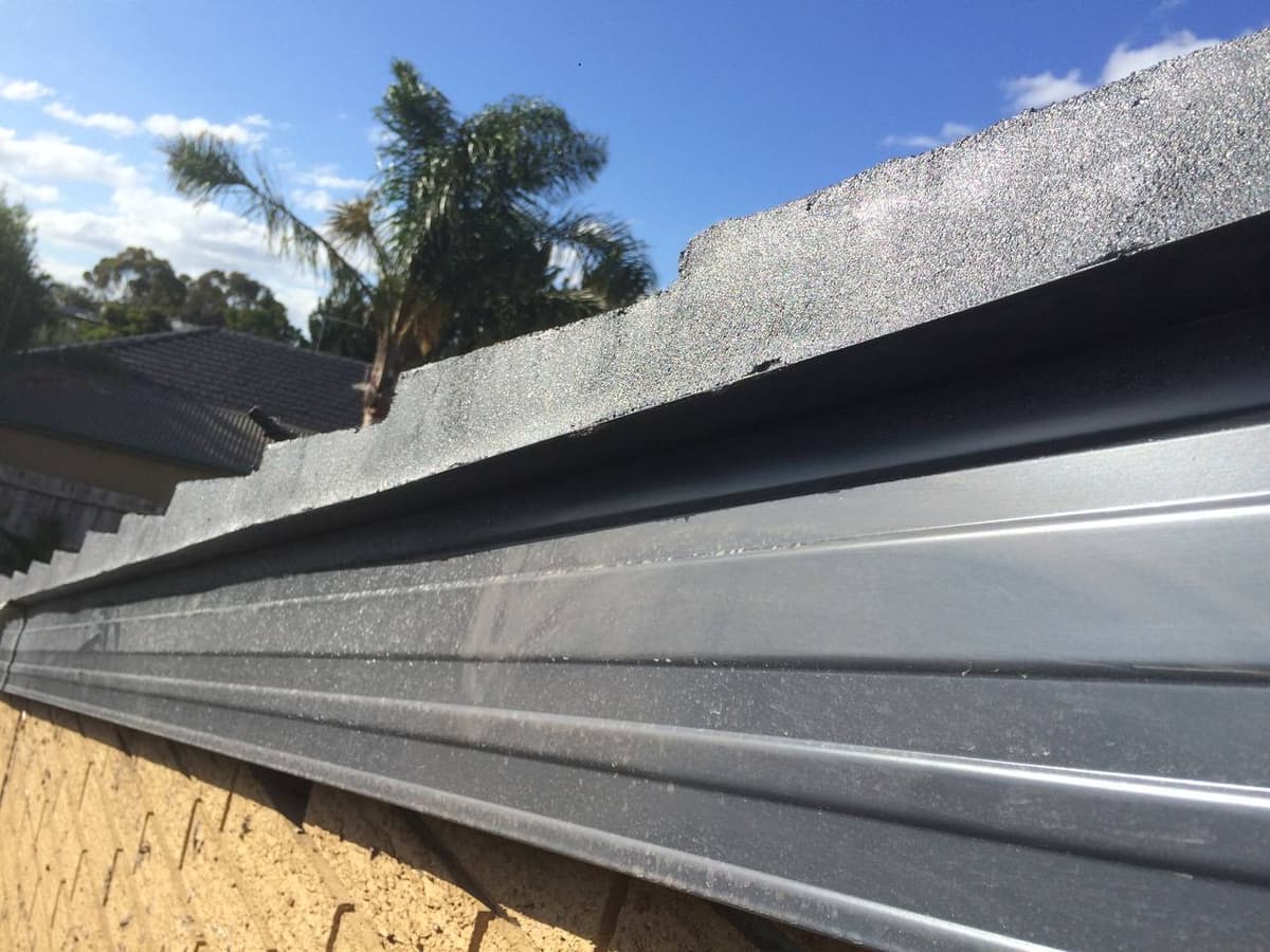 New Colorbond box gutter installation close-up – Skyways Roofing