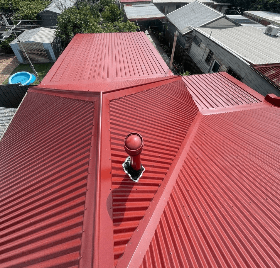 Metal roof restoration by Sky Ways Roofing